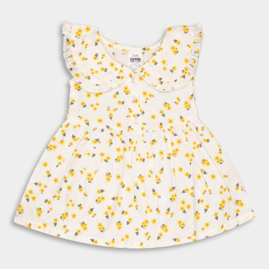 Infants' Cotton Frock, Yellow, large image number null