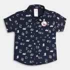 Infants' Cotton Shirt, Navy Blue, small image number null