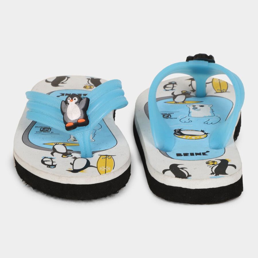 Kids Printed Flip Flops, सफ़ेद, large image number null