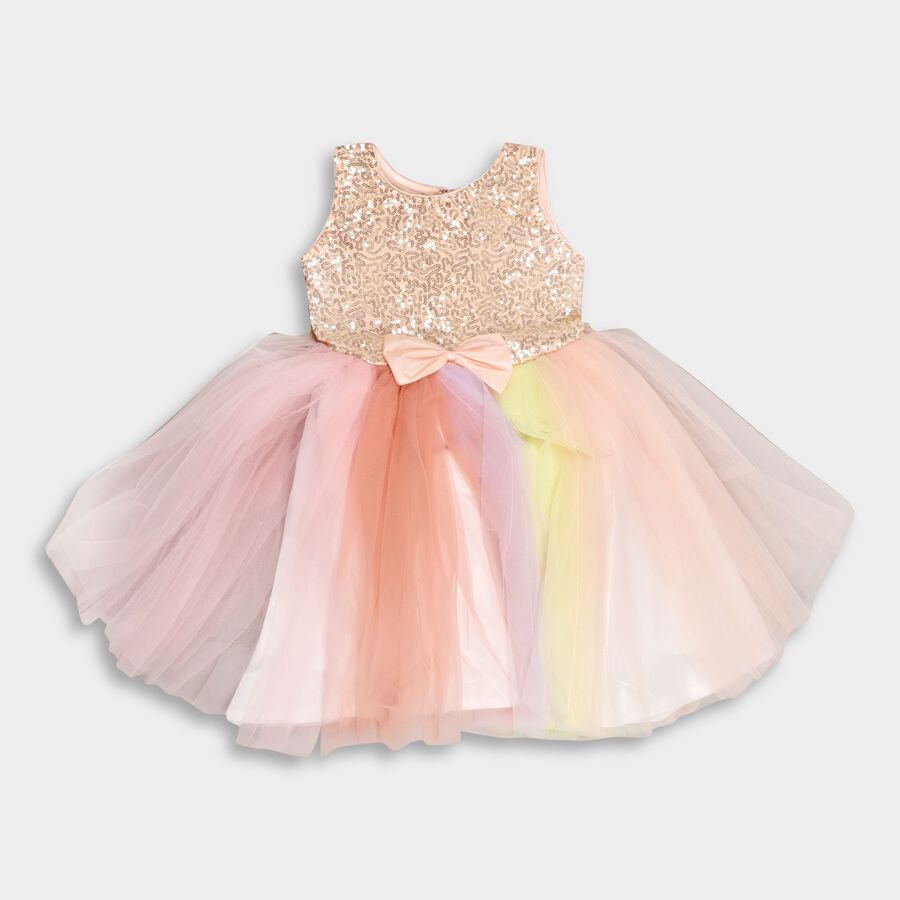 Girl's Frock, Peach, large image number null