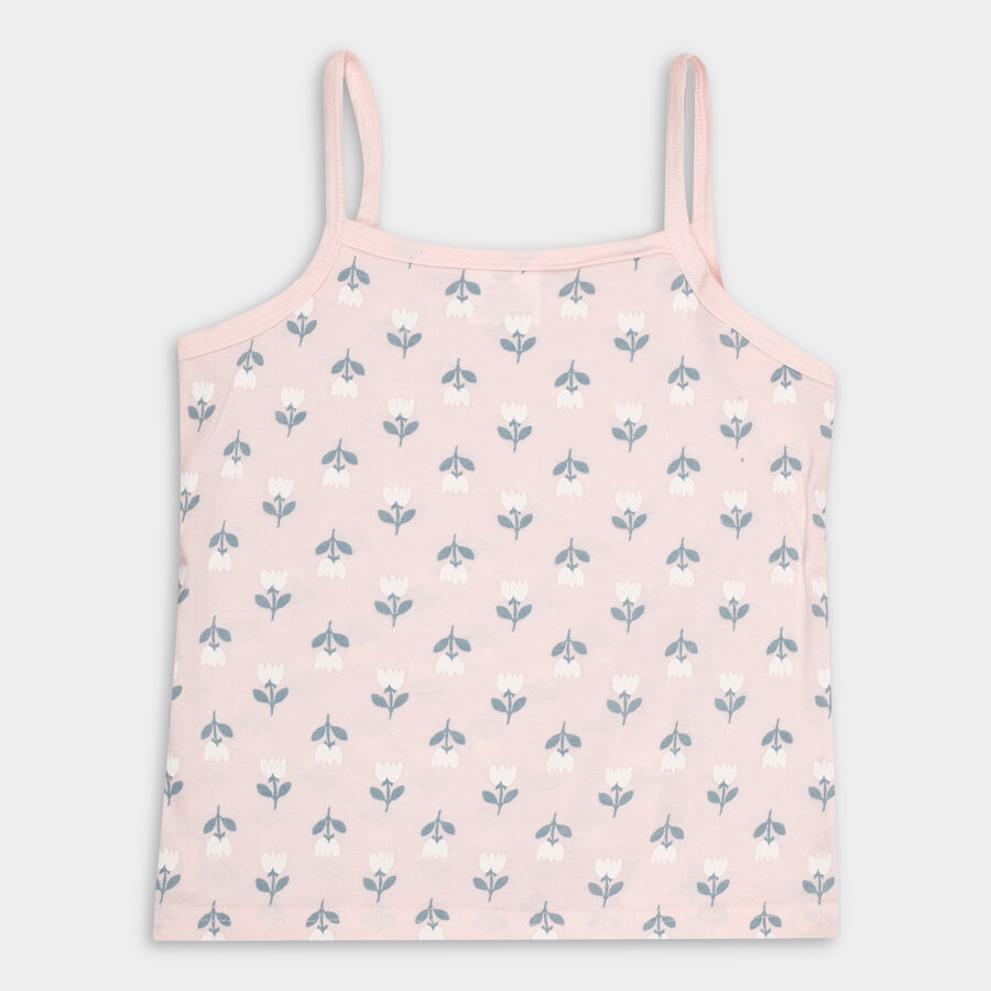 Girls' Cotton Vest, Peach, large image number null