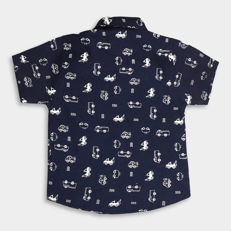 Infants' Cotton Shirt, Navy Blue, large image number null