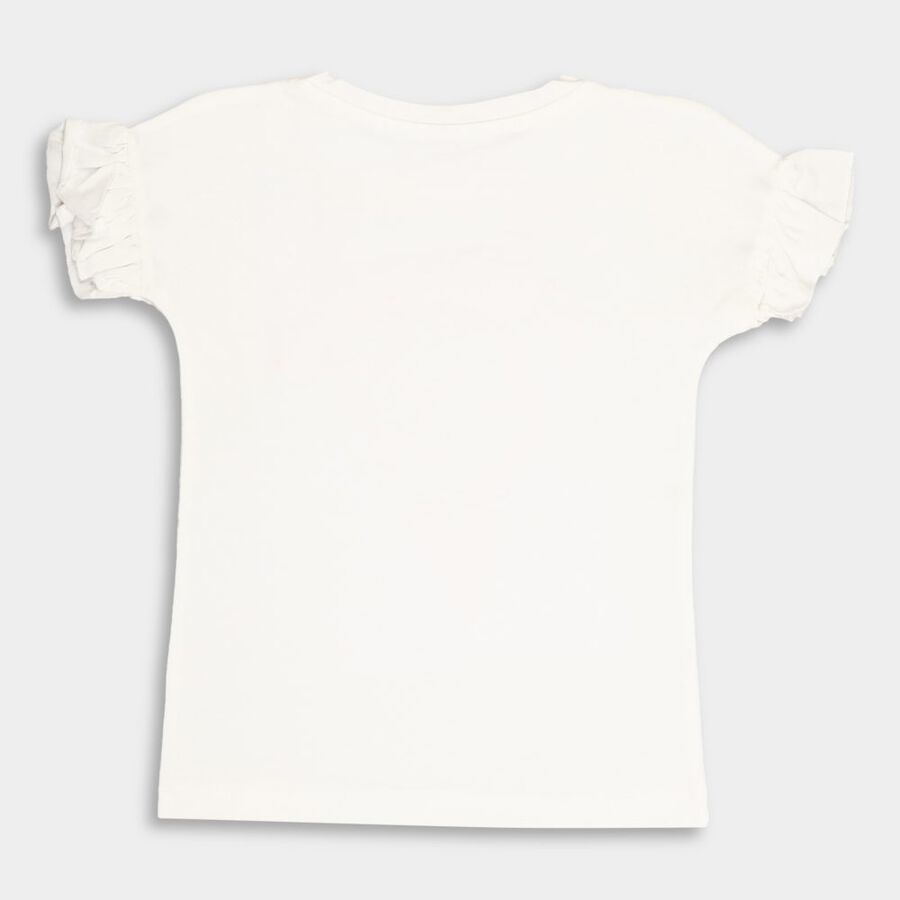 Girls' Cotton T-Shirt, White, large image number null