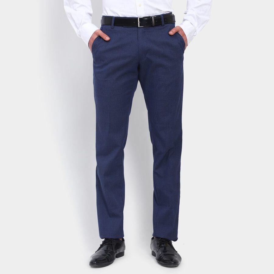 Men's Slim Fit Formal Trousers, नेवी ब्लू, large image number null