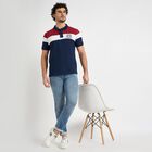 Mens' 100% Cotton Collared Half Sleeves T-Shirt, Navy Blue, small image number null