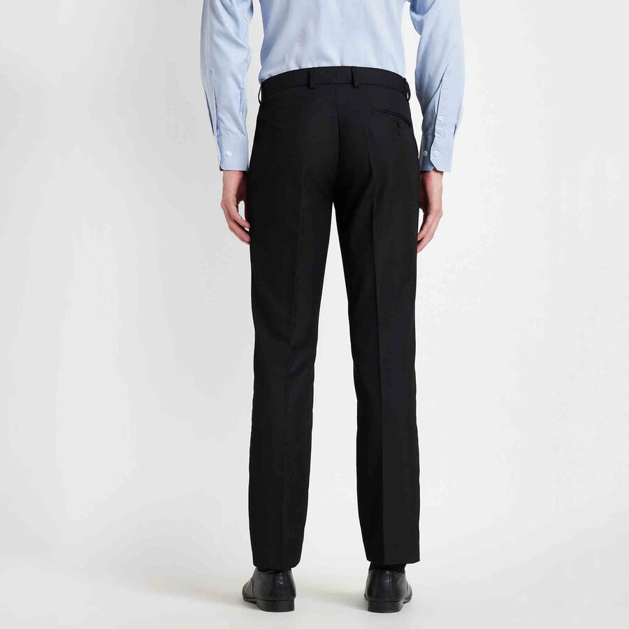 Black Tie Solid Slim Formal Trousers | Vishal Mega Mart India