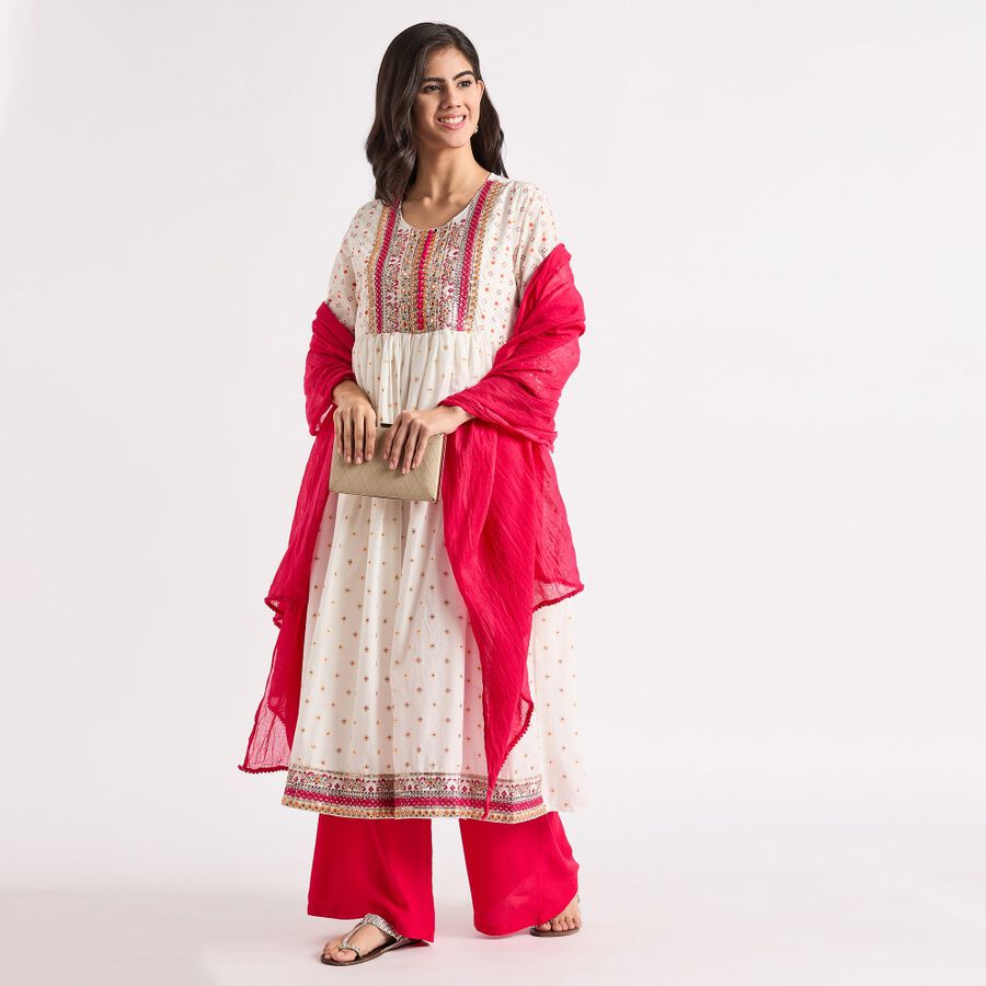 Ladies' Cotton Kurta, Off White, large image number null