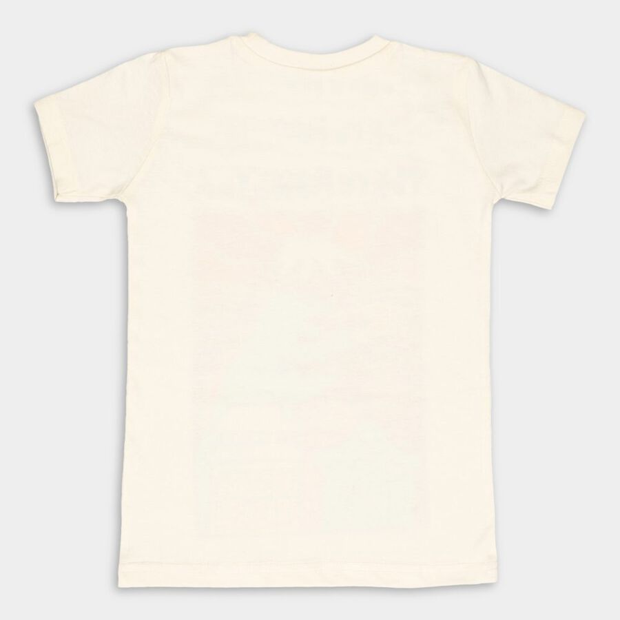 Boys' Cotton T-Shirt, ऑफ व्हाइट, large image number null