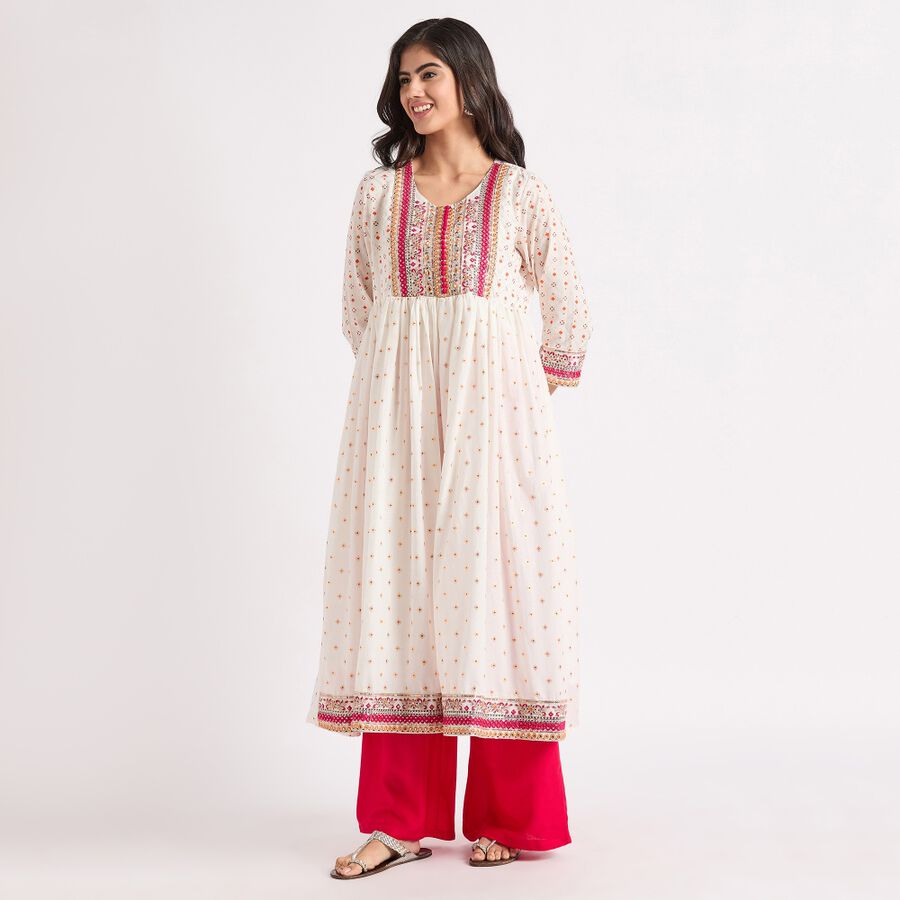 Ladies' Cotton Kurta, ऑफ व्हाइट, large image number null