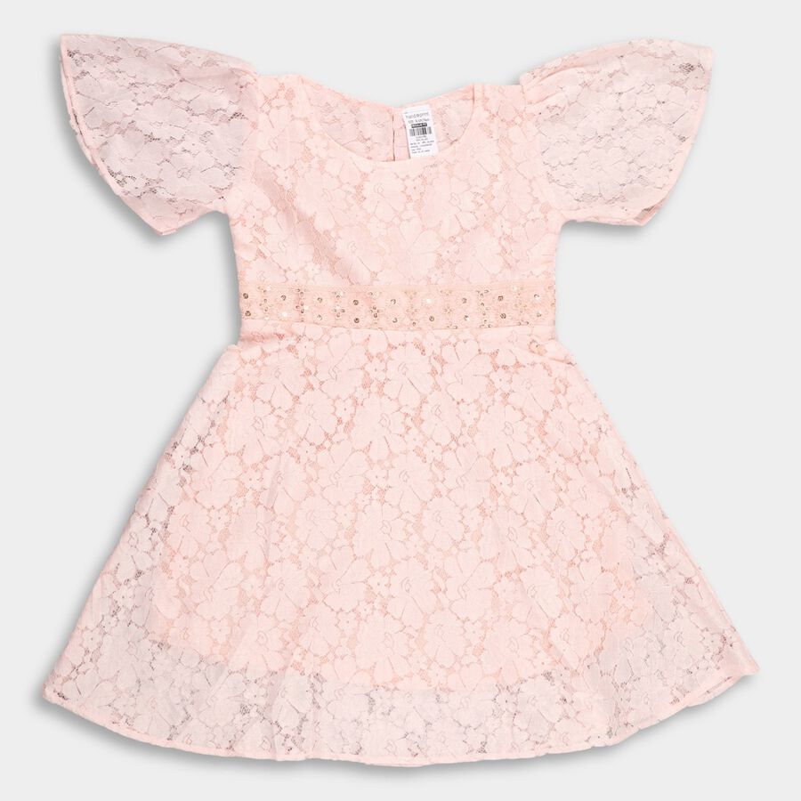 Girls' Dress, Peach, large image number null