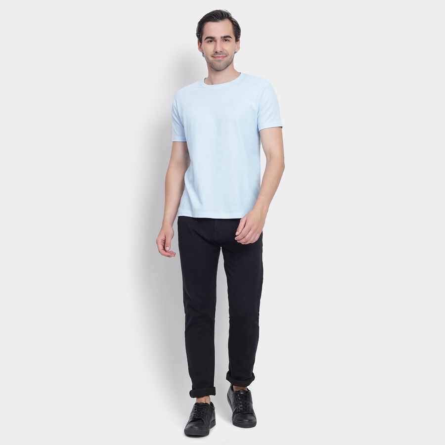 Men's Round Neck Half Sleeves T-Shirt, Sky Blue, large image number null