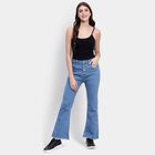 Basic Wash High Rise Boot Cut Jeans, Mid Blue, small image number null