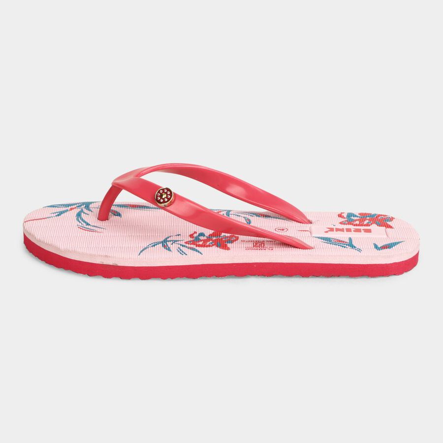 Womens Printed Sliders, Pink, large image number null