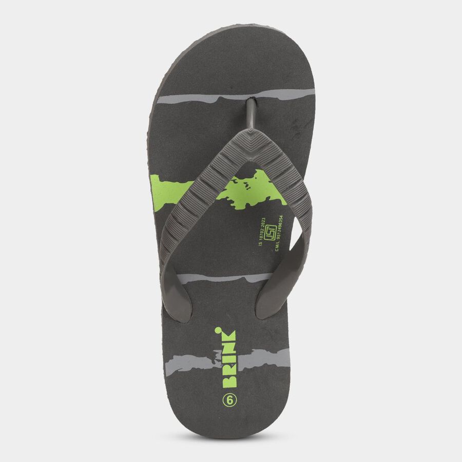 Mens Printed Flip Flops, ग्रे, large image number null