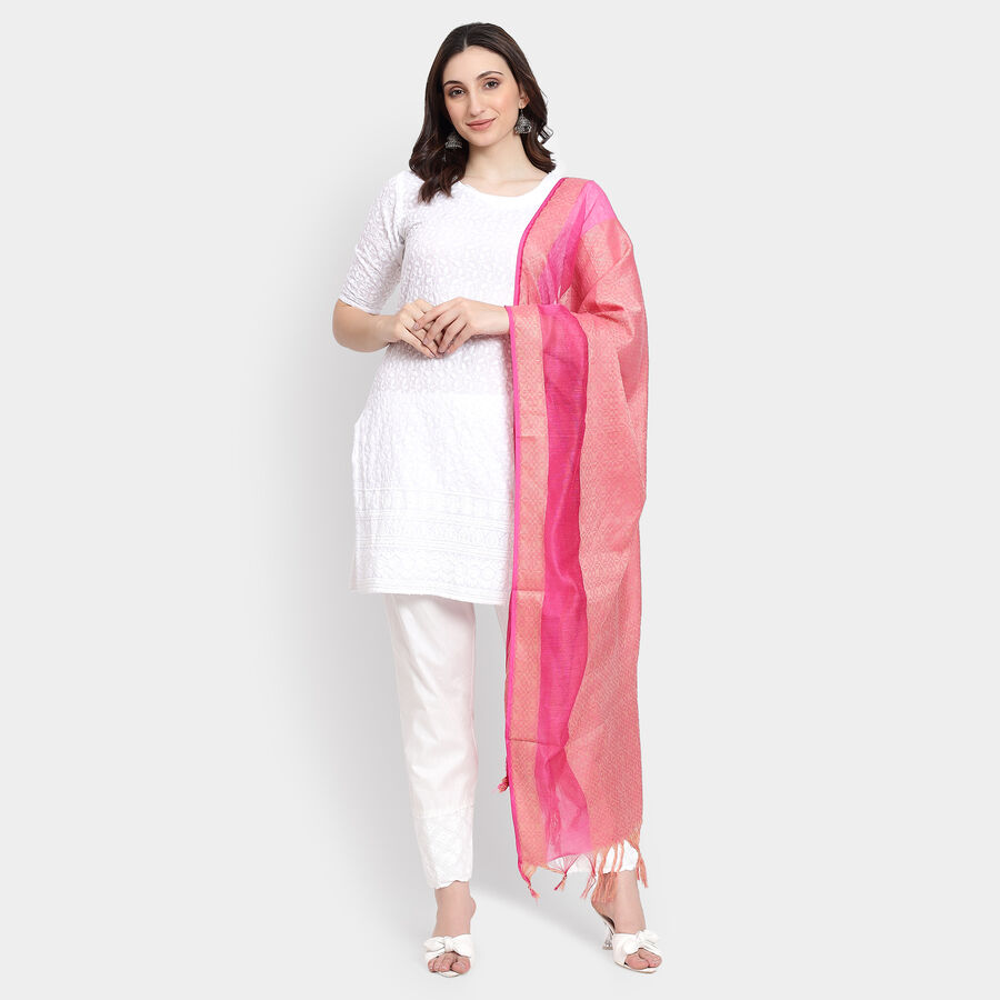 Ladies' Dupatta, Fuchsia, large image number null