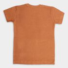 Boys' Cotton T-Shirt, भूरा, small image number null
