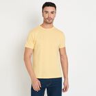 Men's Round Neck Half Sleeves T-Shirt, पीला, small image number null