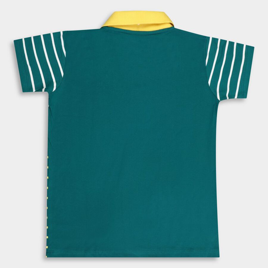 Boys' Cotton T-Shirt, Teal Blue, large image number null