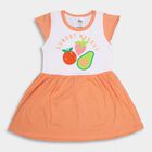 Girls' Cotton Frock, Peach, small image number null