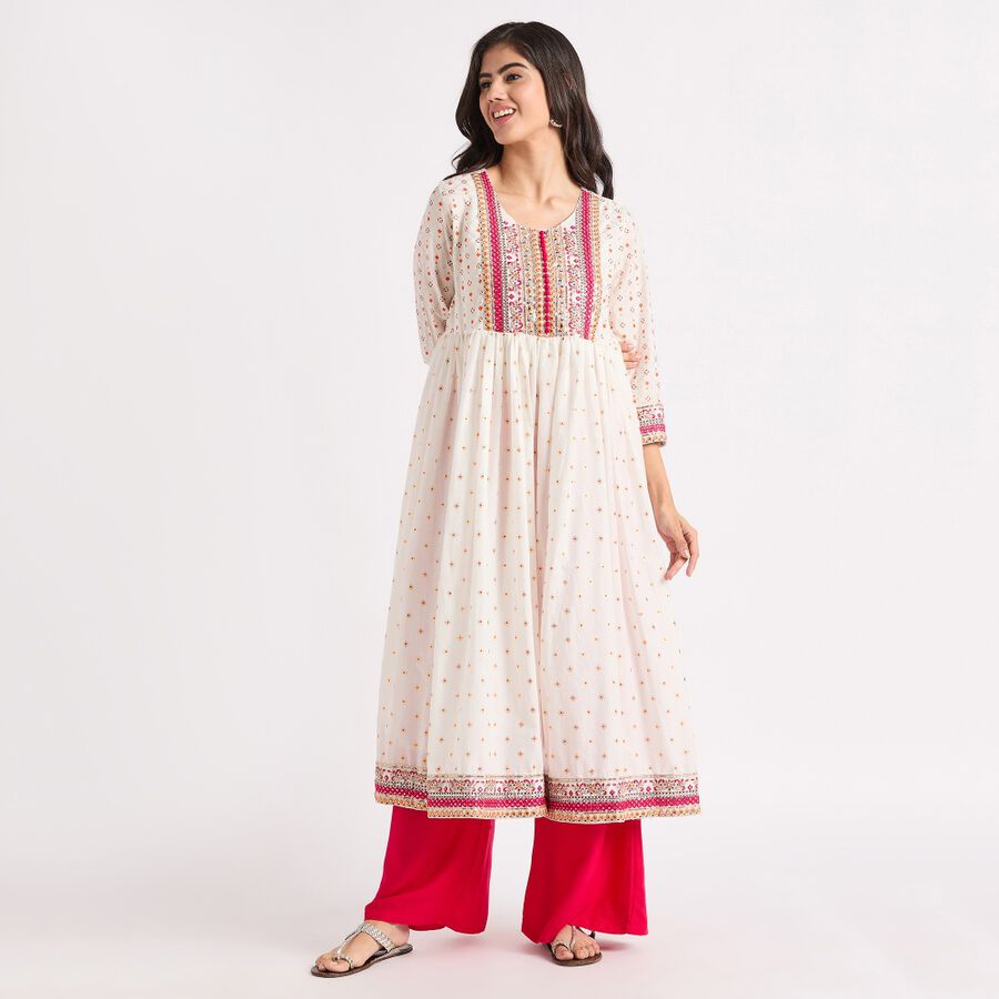 Ladies' Cotton Kurta, ऑफ व्हाइट, large image number null