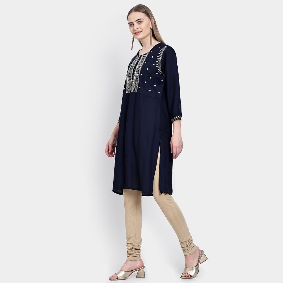 Ladies' Kurta, नेवी ब्लू, large image number null