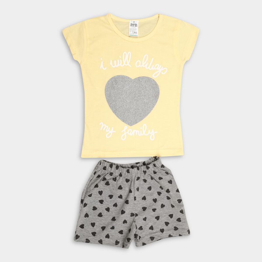 Girls' Short Set, Yellow, large image number null