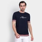 Men's Round Neck Half Sleeves T-Shirt, नेवी ब्लू, small image number null