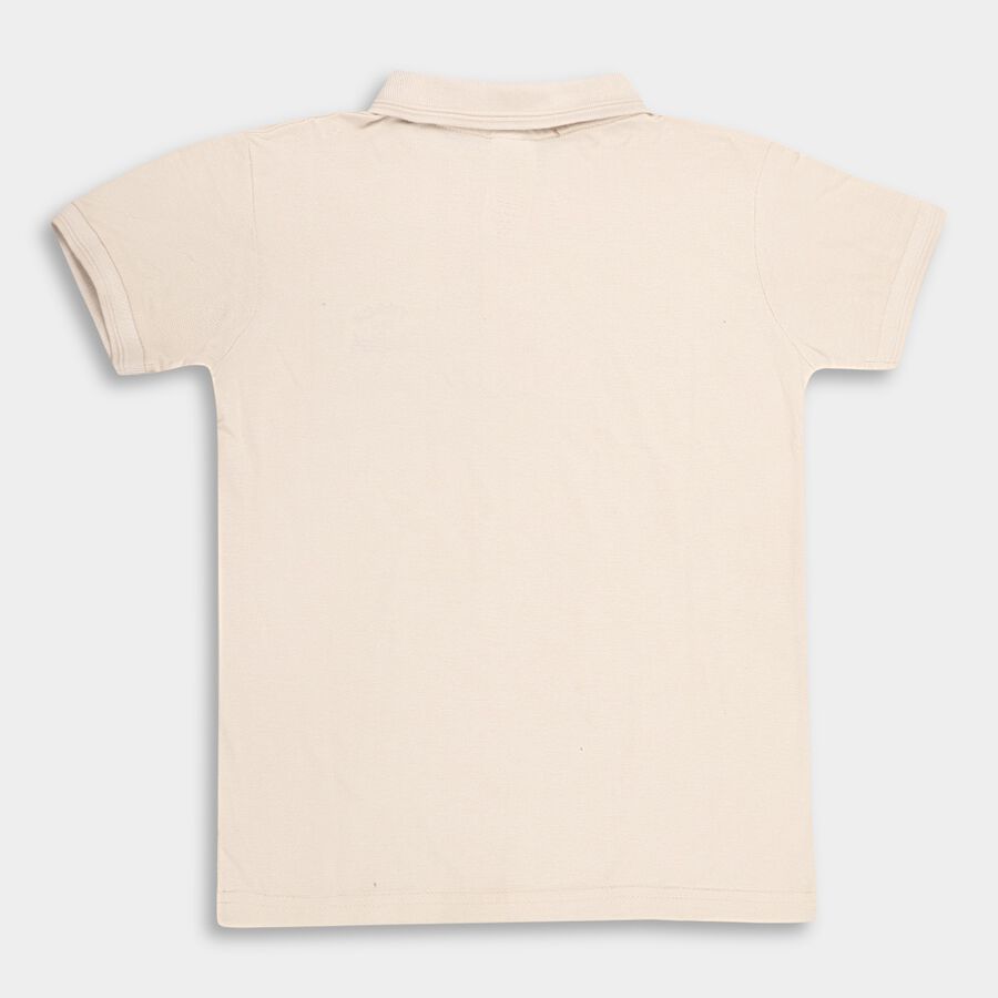 Boys' Half Sleeves T-Shirt, Beige, large image number null