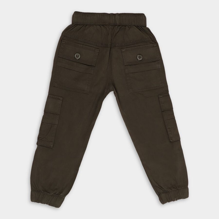 Boys' 100% Cotton Trousers, Olive, large image number null