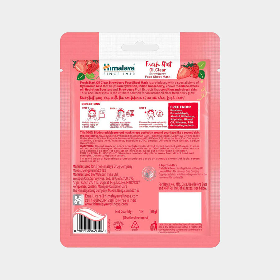 Fresh Start Oil Clear Strawberry Face Sheet Mask, , large image number null