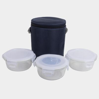 Glass Lunch Box, 3 Containers and 1 Bag