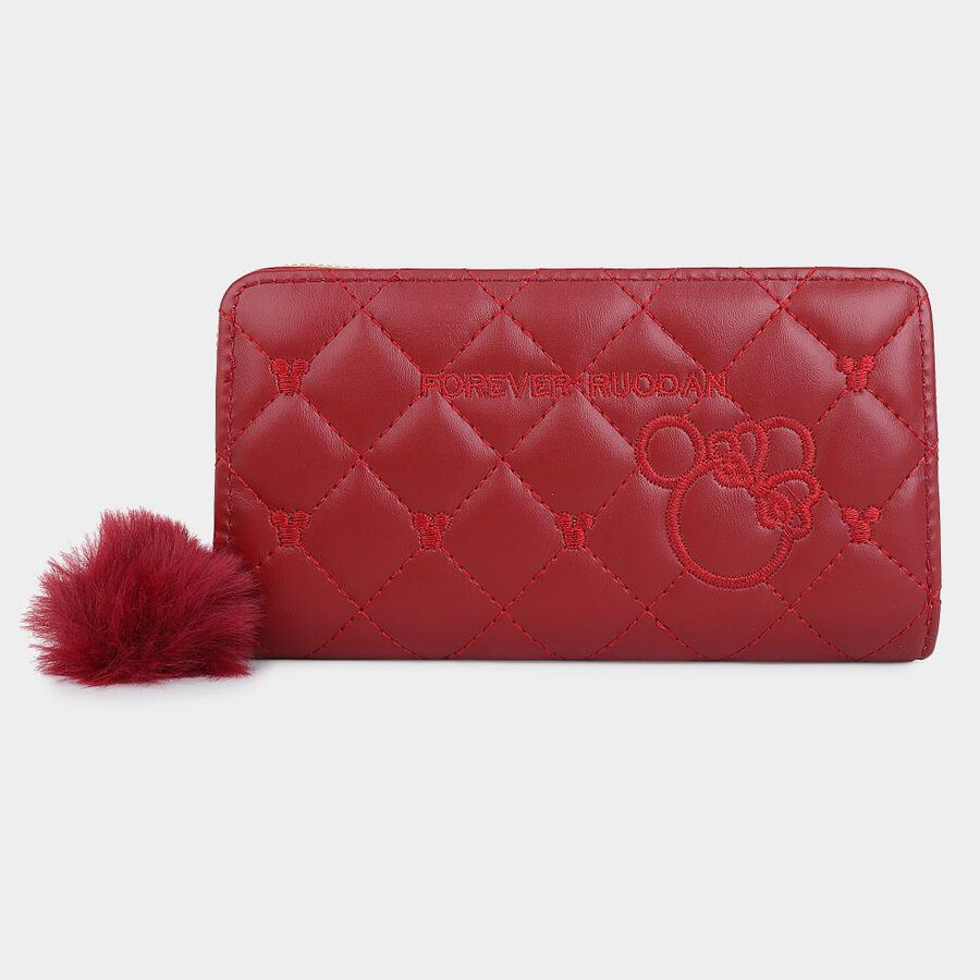 Women's 2 Compartment Polyurethane Long Wallet, , large image number null