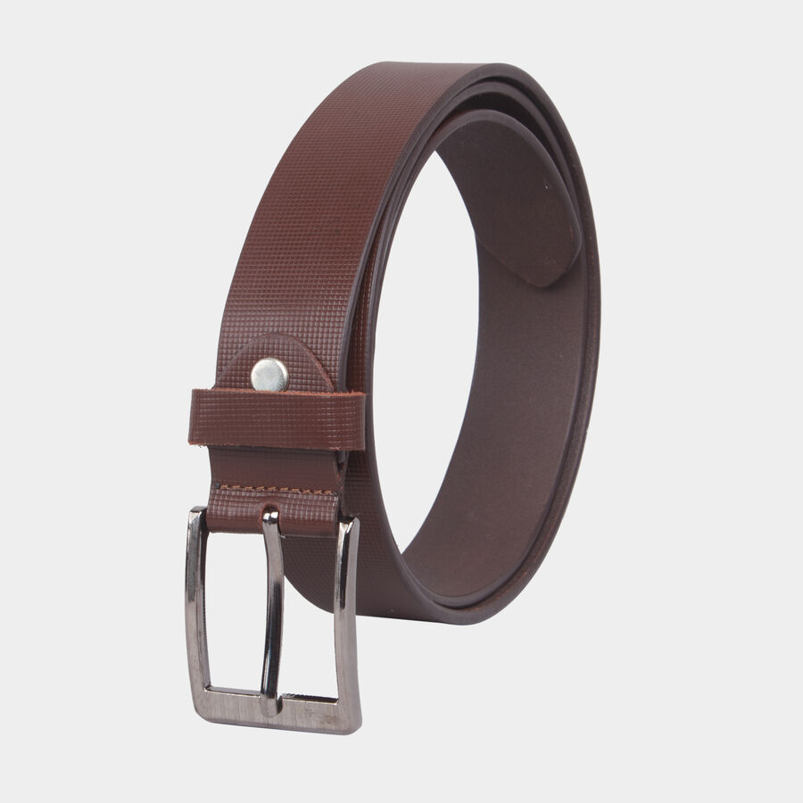 Men's Brown Leather Casual Belt, 42 in. Waist, , large image number null