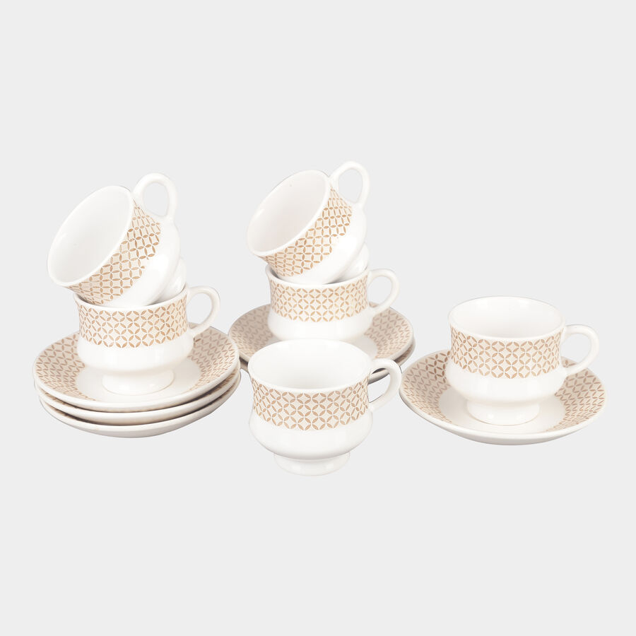 12 Pcs. Stoneware Cup & Saucer Set- 150 ml, , large image number null