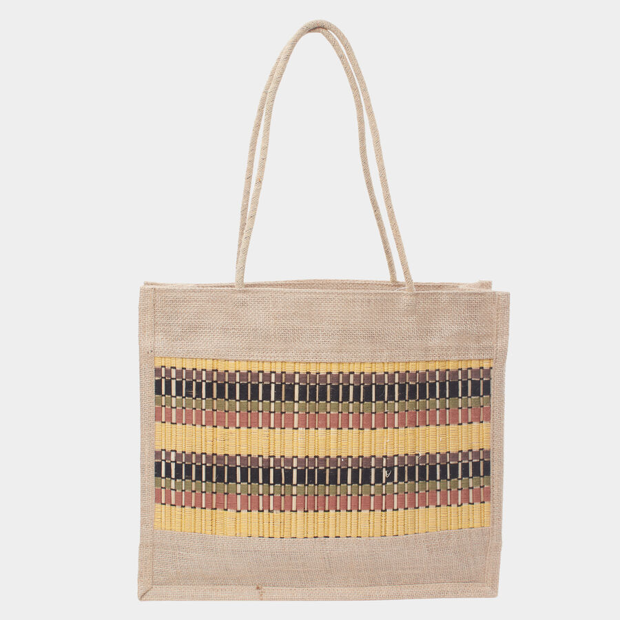 Women's 1 Compartment Jute Medium Tote Bag, , large image number null