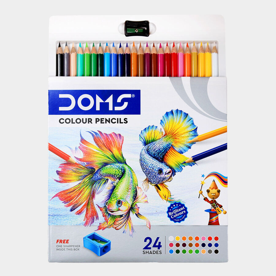 Colour Pencil Full Size With Sharpener (24 Shades), , large image number null