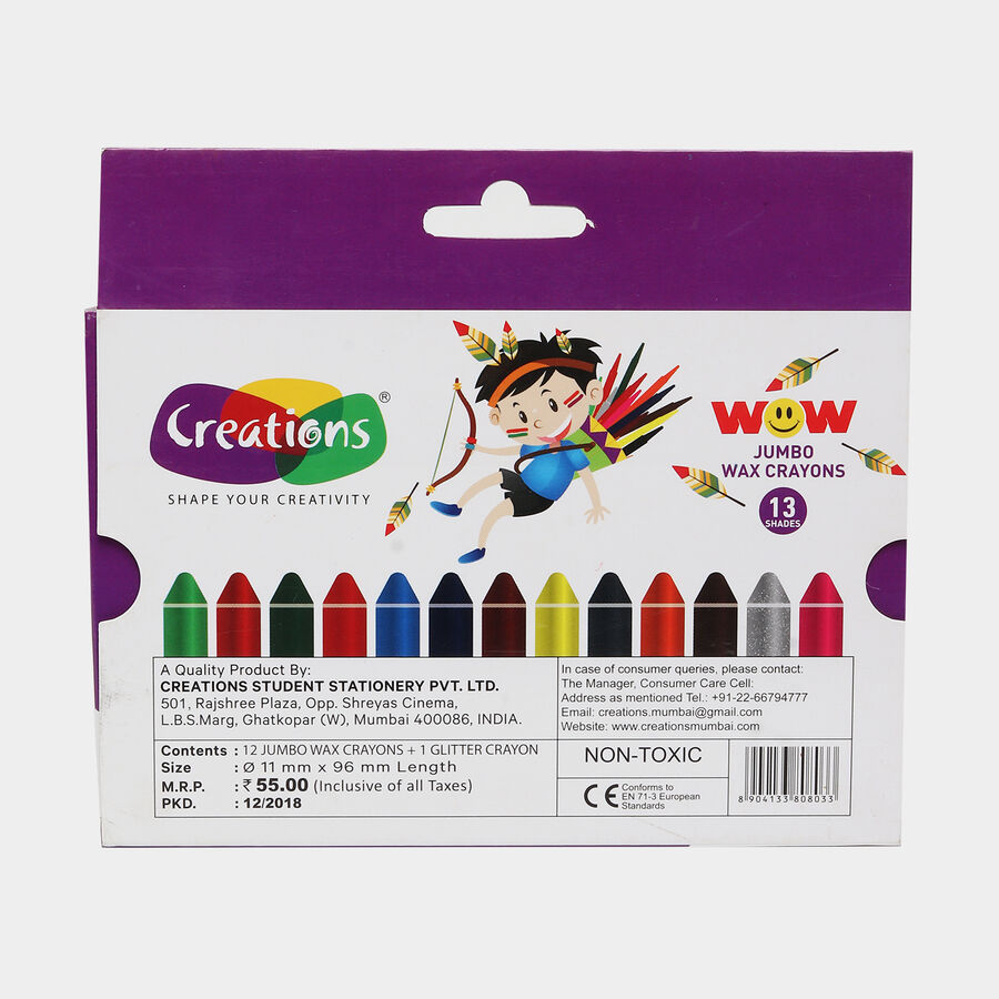 Jumbo Wax Crayons (12 Shades), , large image number null