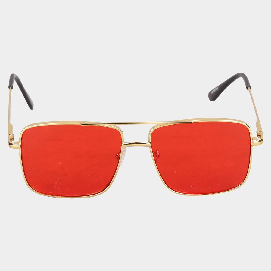 Men's Metal Gradient Rectangle Sunglasses, , large image number null