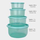 Plastic Container, Set of 4 - 360 ml | 680 ml | 1100 ml | 1800 ml, , small image number null