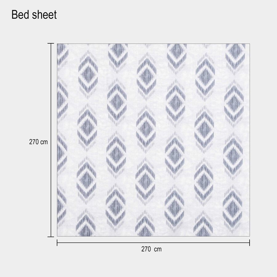 104 TC Cotton Blend Double Bedsheet with 2 Pillow Covers, King Size, , large image number null