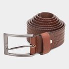 Men's Brown Leather Casual Belt, 38 in. Waist, , small image number null