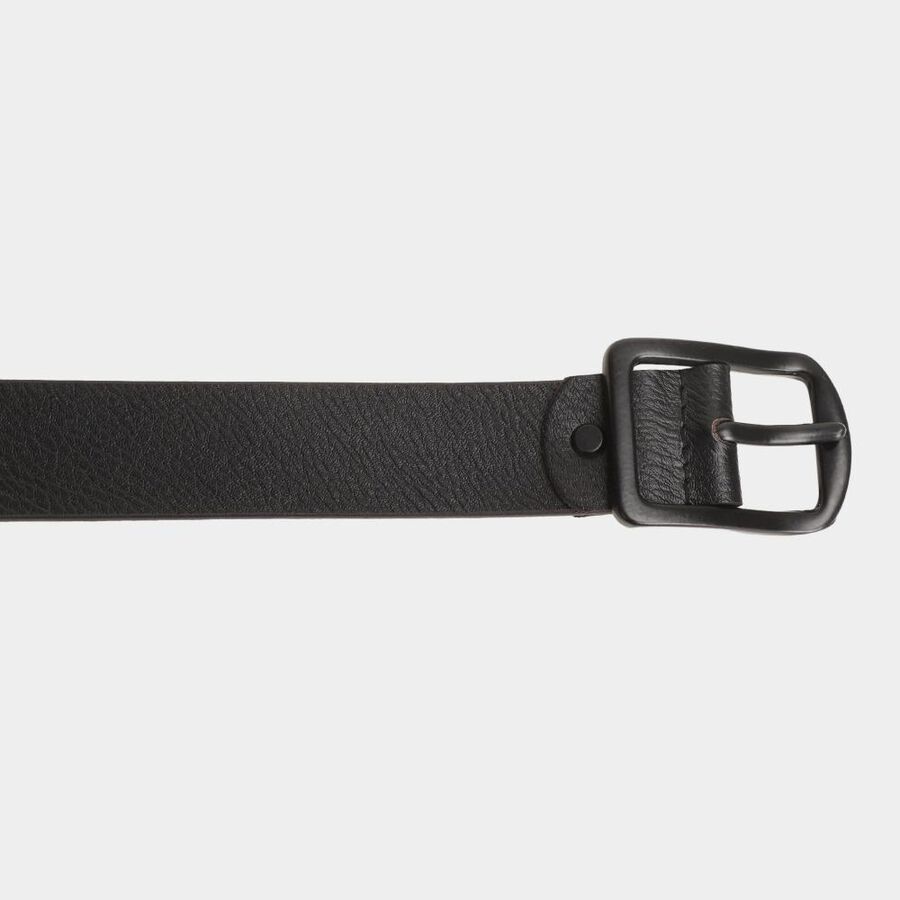 Men's Black Leather Casual Belt, 38 in. Waist, , large image number null