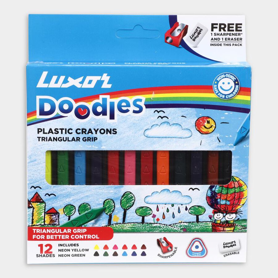 Plastic Crayon Kit, 12 Shades, , large image number null
