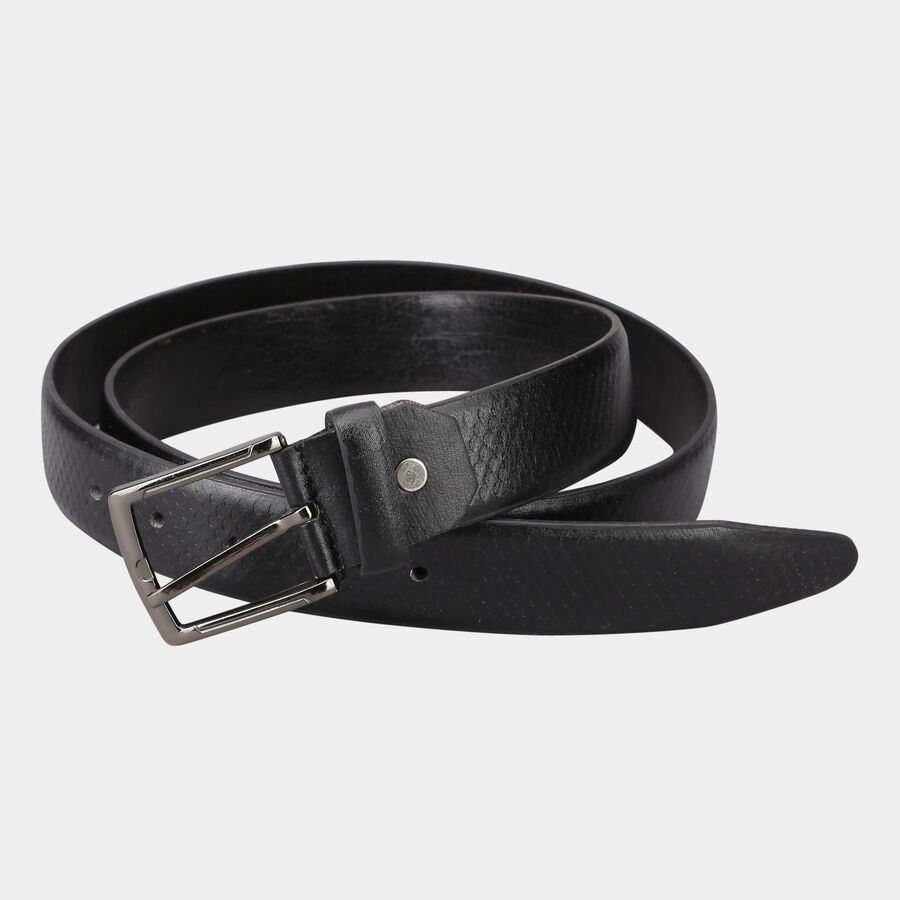 Men's Black Polyurethane Casual Belt, 42 in. Waist, , large image number null