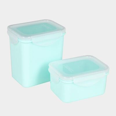 Air-Tight Plastic Container, Set of 2 - 500 ml, 1 L