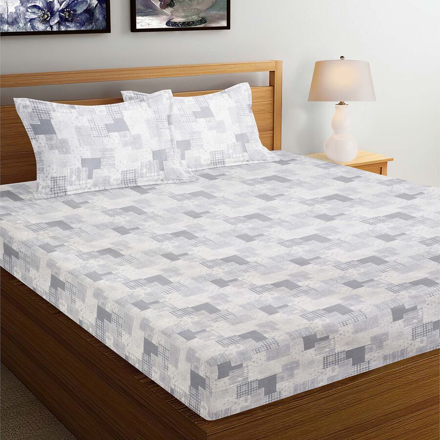 180 TC Cotton Double Bedsheet with 2 Pillow Covers, , large image number null