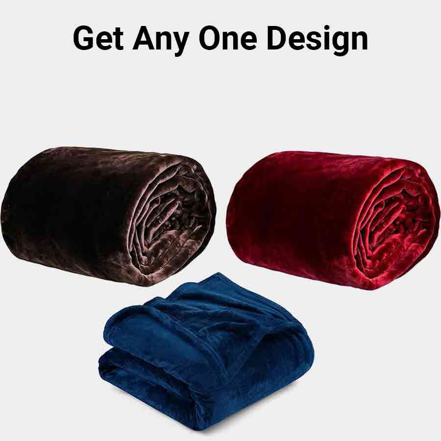Polyester Double Bed Blanket, 1.9 X 2.2 m, Color/Design May Vary , , large image number null