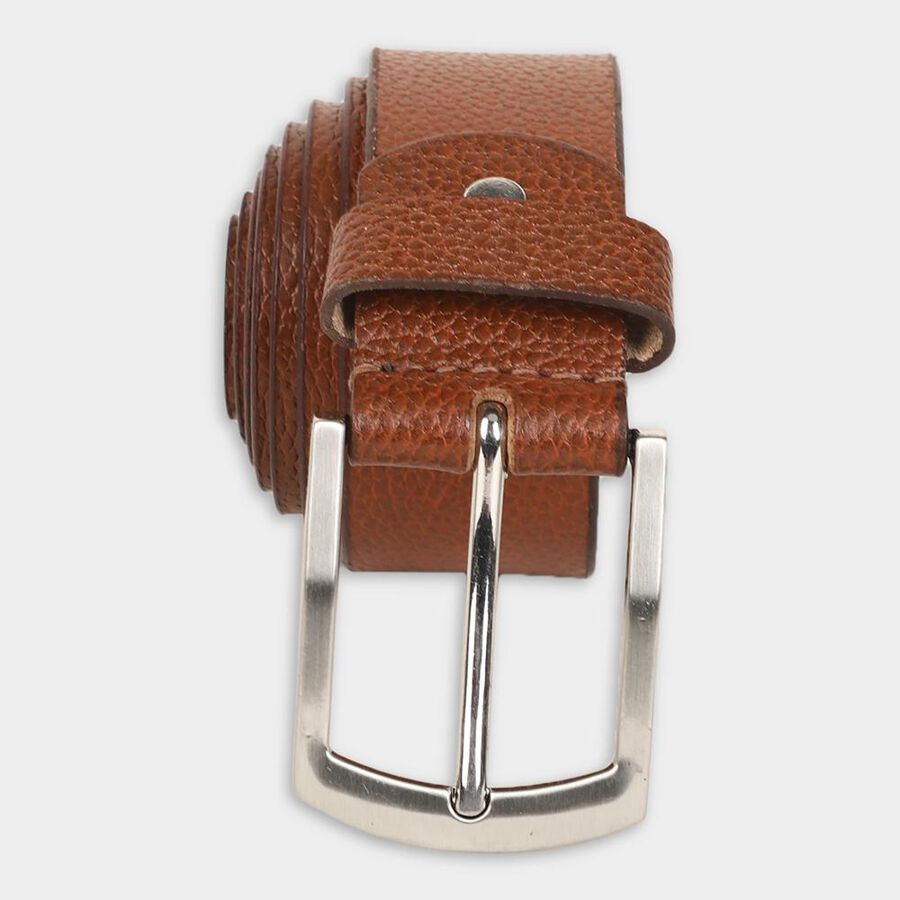 Men's Tan Leather Casual Belt, 38 in. Waist, , large image number null