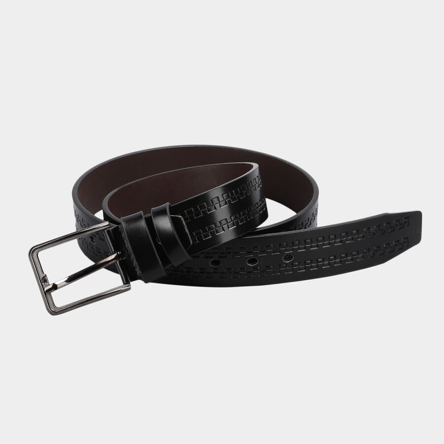 Men's Black Polyurethane Casual Belt, 42 in. Waist, , large image number null