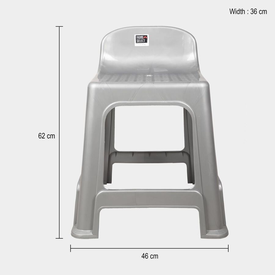 Plastic Stool with Backrest, , large image number null